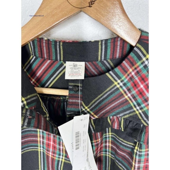 J. Crew Toddler Girl Size 5 Tartan Plaid Nightgown Sleep Dress Flannel Holiday - Picture 3 of 4